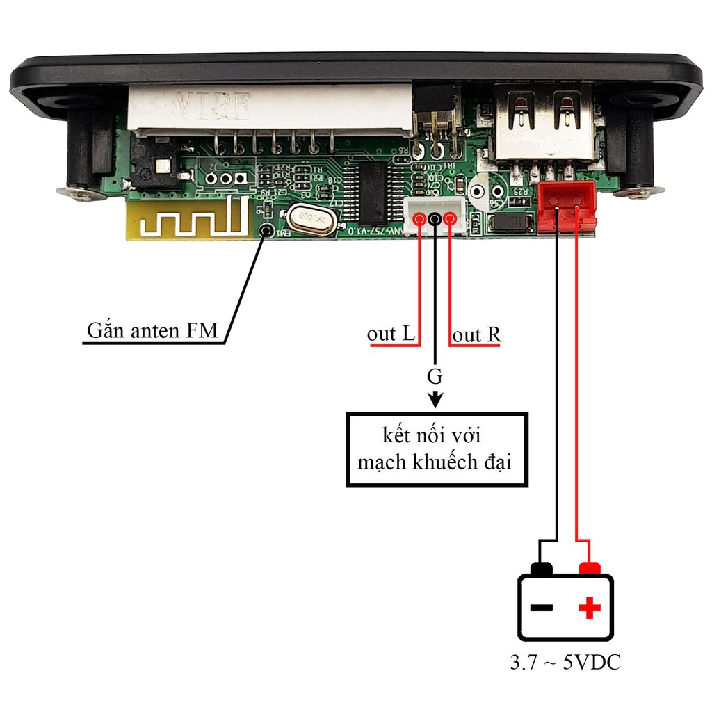 Mạch giải mã âm thanh Bluetooth FM 5.0 AVN-757