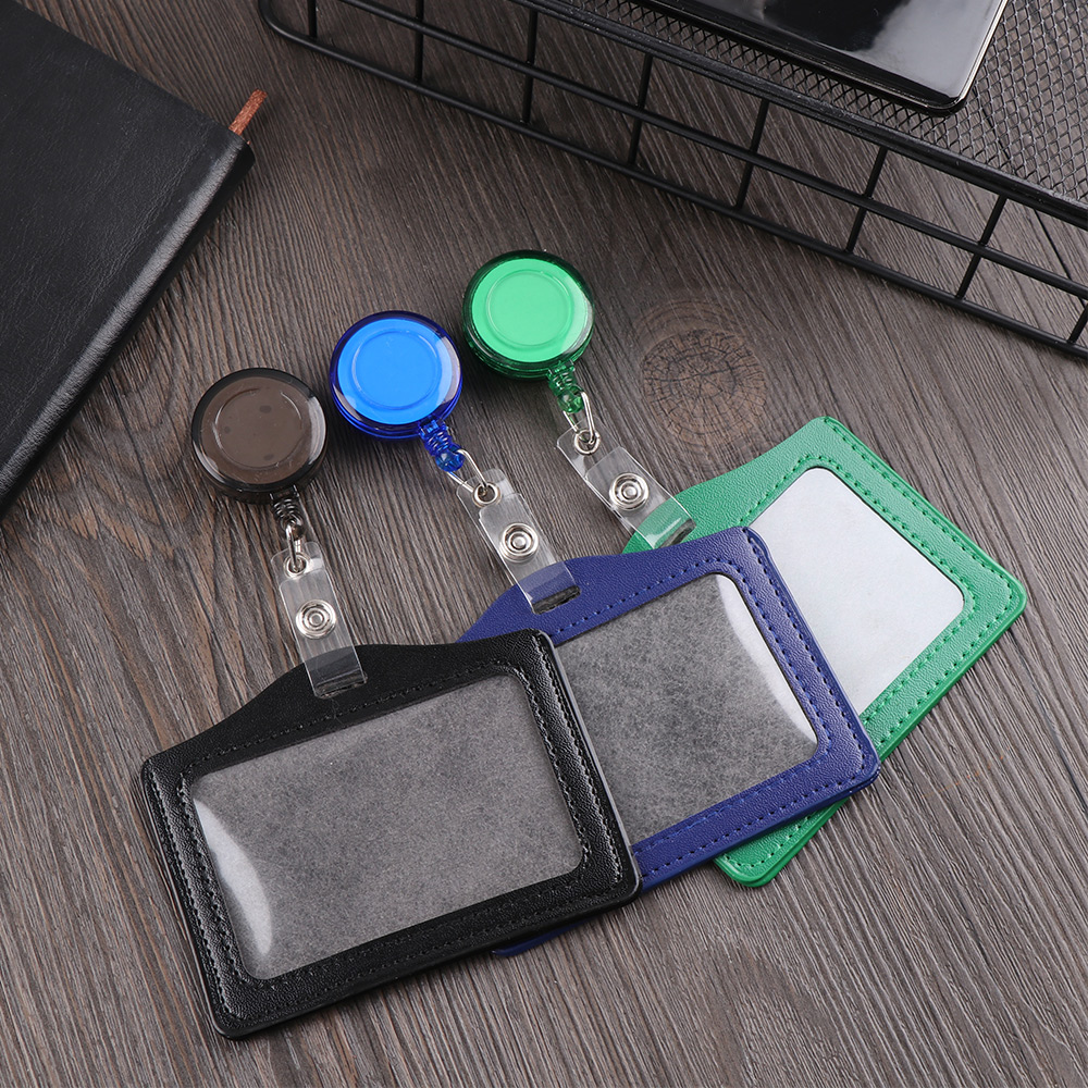 FUTURE Fashion Credit Card Holder Tag Protective Shell Badge Case New Office Supplies PU Leather No Zipper ID Card Holder/Multicolor