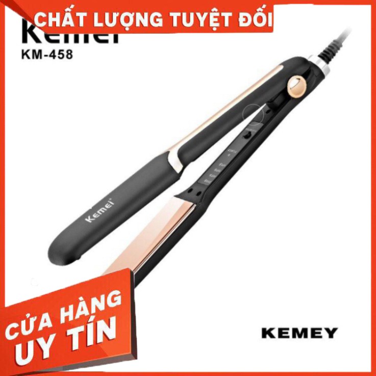 Máy Kẹp Thẳng, Làm Cúp Đuôi Có Mức Chỉnh Nhiệt Kemei 458