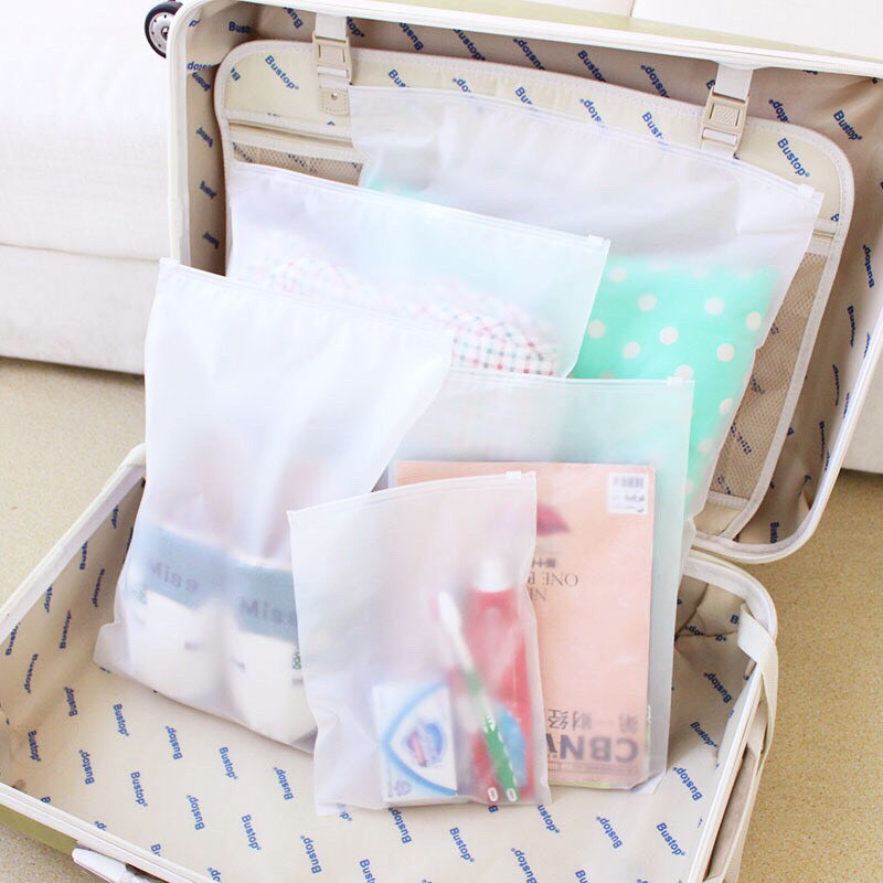 Túi zip lụa mờ có khóa kéo đựng quần áo cho brand size 25x35