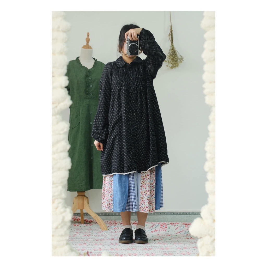 Đầm babydoll chấm bi