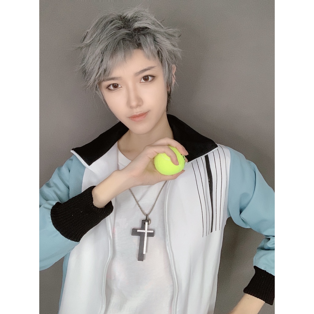Wig/tóc giả nam cơ bản cosplay màu trắng bạc xám đen nâu tím