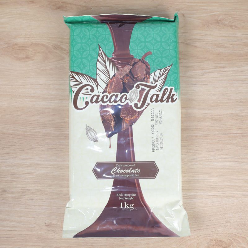Socola Compound Đen Dạng Khối Cacao Talk 1kg - Thời tiết nóng dễ khiến socola bị mềm, quý khách cân nhắc khi mua