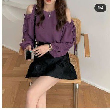 Áo blouse cut out vai