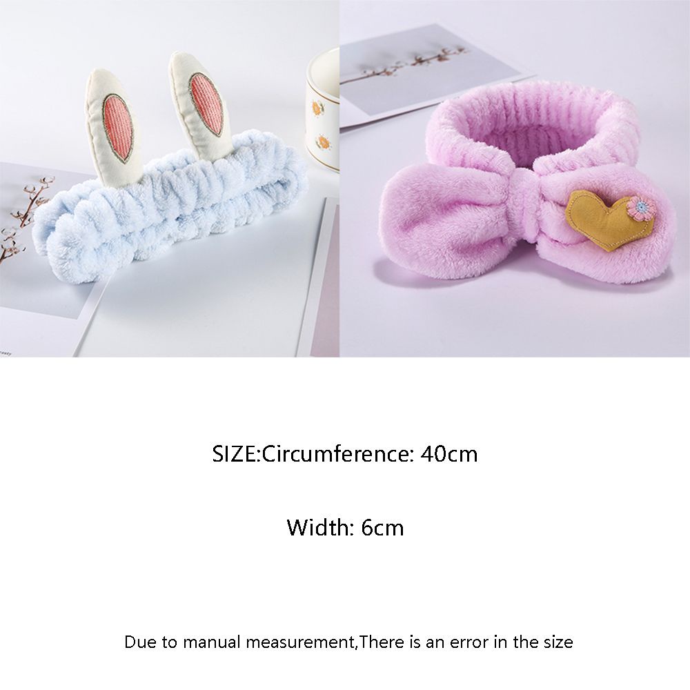 NIUYOU Korean Elasticity Plush Headband Lovely Non-Slip Flannel Hair Band For Washing Face