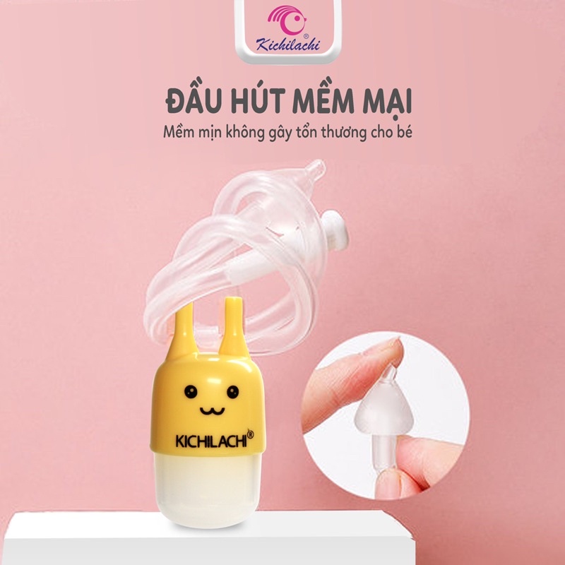Hút Mũi Sơ Sinh Cho Bé Kichilachi , Đầu Núm Silicon Siêu Mềm, Vệ Sinh Mũi Sạch Sẽ Không Gây Đau Cho Bé