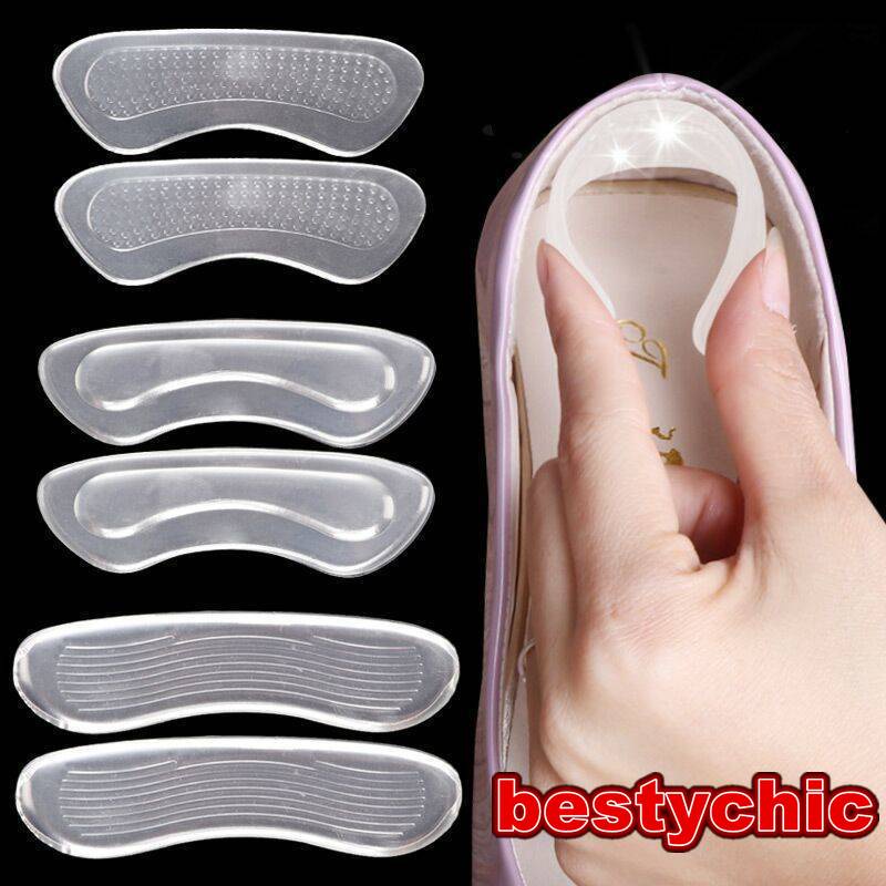 1 Cặp Miếng Lót Gót Giày Cao Gót Trong Suốt Bảo Vệ Gót Chân Bằng Silicon