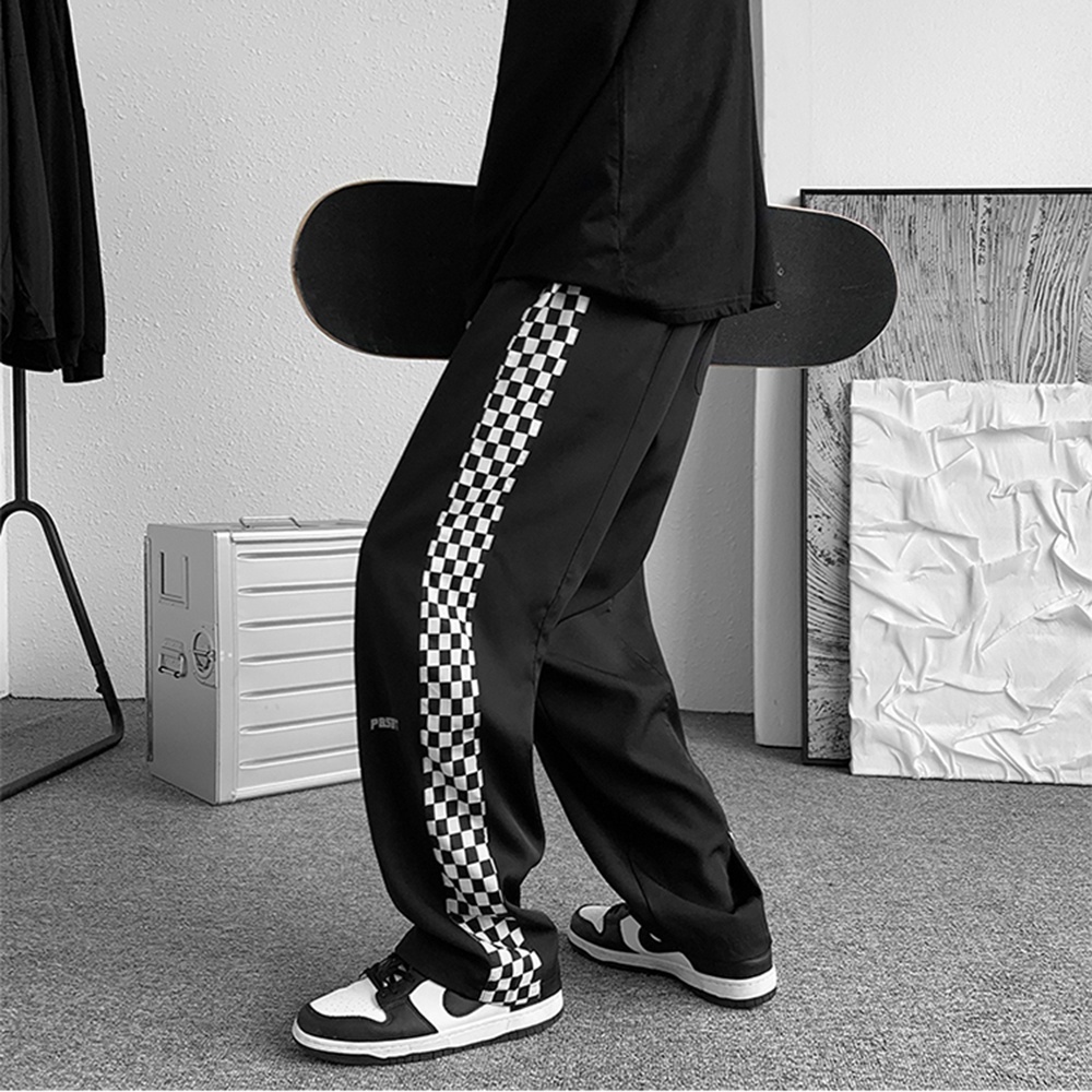 Quần Jogger Ống Rộng Kiểu Culottes Phối Viền Kẻ Carô STYLE MARVEN - JOGGER NAM 002C2