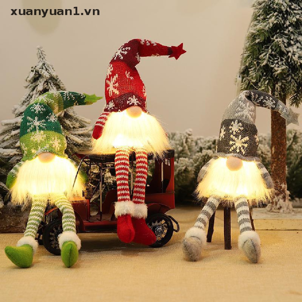 Búp Bê Đèn LED Phát Sáng Hình Ông Già Noel Không Khuôn Mặt Trang Trí Năm Mới / Giáng Sinh