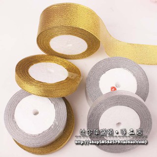 Ruy băng kim tuyến vàng bạc các size