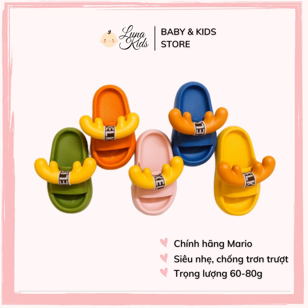 Dép sừng Cheerful Mario chính hãng siêu nhẹ chống trơn trượt cho bé, bé trai, bé gái - LunaKids [Ảnh thật]