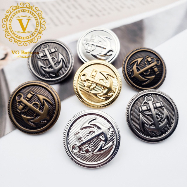 Cúc kim loại cao cấp, cúc mỏ neo phù hợp áo vest nam và nữ, áo khoác, áo măng tô, áo khoác dạ