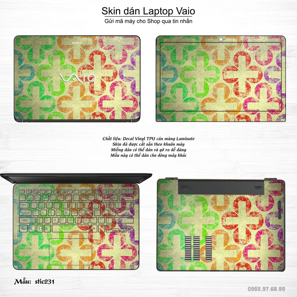 Skin dán Laptop Sony Vaio in hình Hoa văn sticker _nhiều mẫu 37 (inbox mã máy cho Shop)