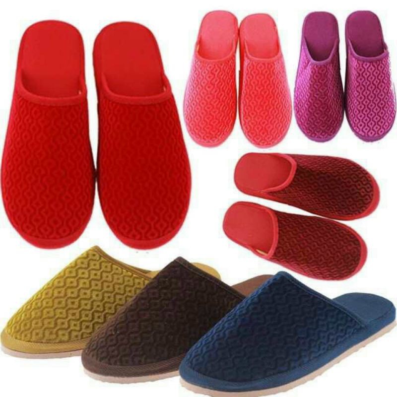 Dép đi trong nhà mẫu nỉ nhung hoa nhiều mầu sắc(1 đôi)
