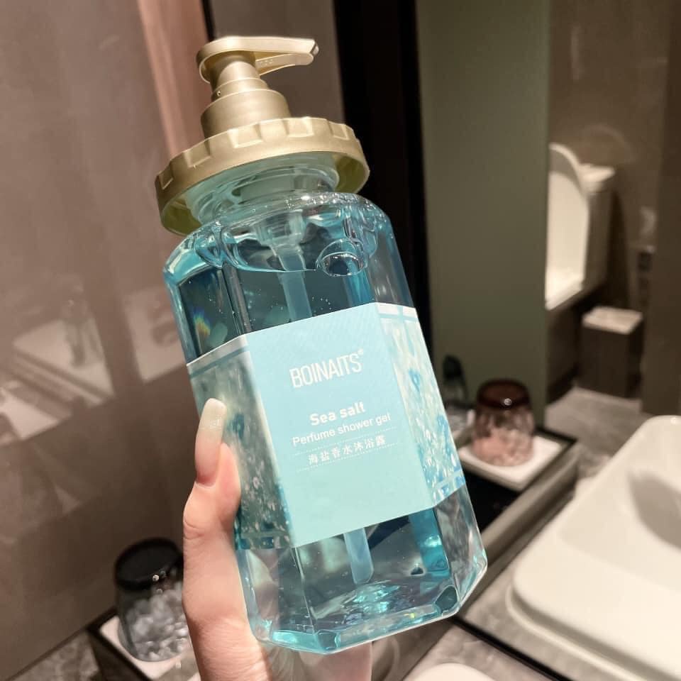 Dầu Gội, Xả, Sữa Tắm Nước Hoa Pháp Hương Hoa Anh Đào  BOINAITS 450ml hàng nội địa Trung, tinh chất muối biển