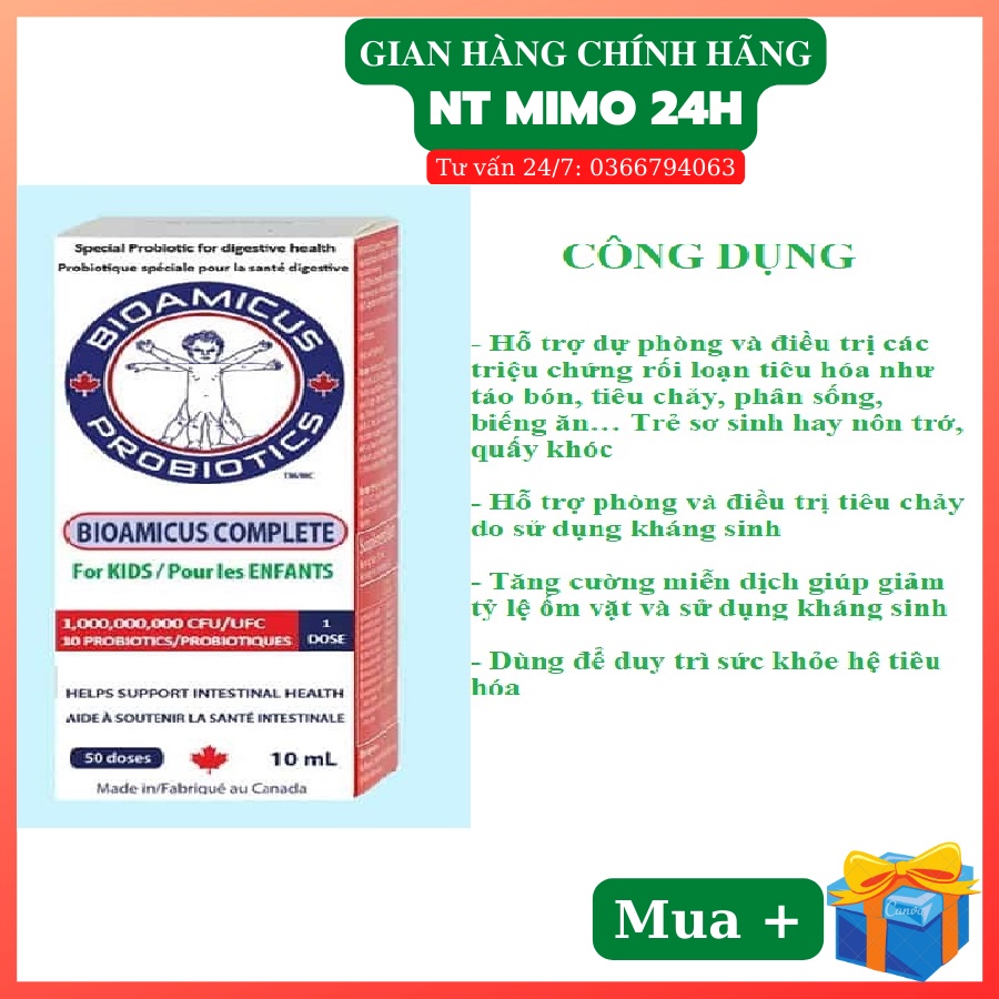 Men vi sinh 10 chủng BioAmicus Complete 10ml