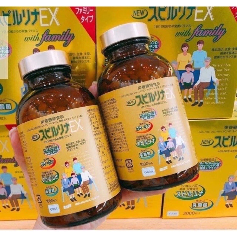 Set 2 hộp tảo vàng EX family Nhật Bản 2000 viên