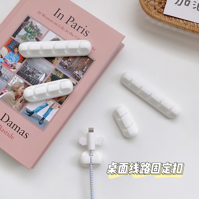 Miếng dán silicon kẹp giữ đầu dây diện, dây cáp sạc điện thoại
