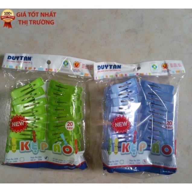 Vỉ 20 kẹp nhựa, kẹp phơi quần áo