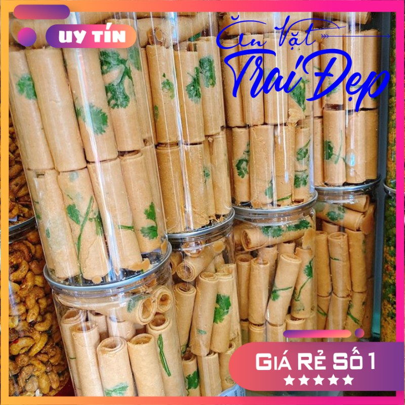 Bánh Ống Ngò Nhân Đậu Phộng hủ Pet 450g - Trai Đẹp Snack