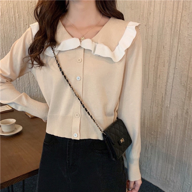 Áo len tăm chất mịn cổ to siêu xinh
