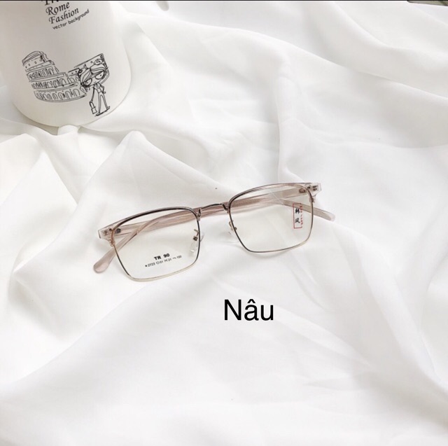 Gọng kính nửa viền vuông cao cấp lắp cận được NV5