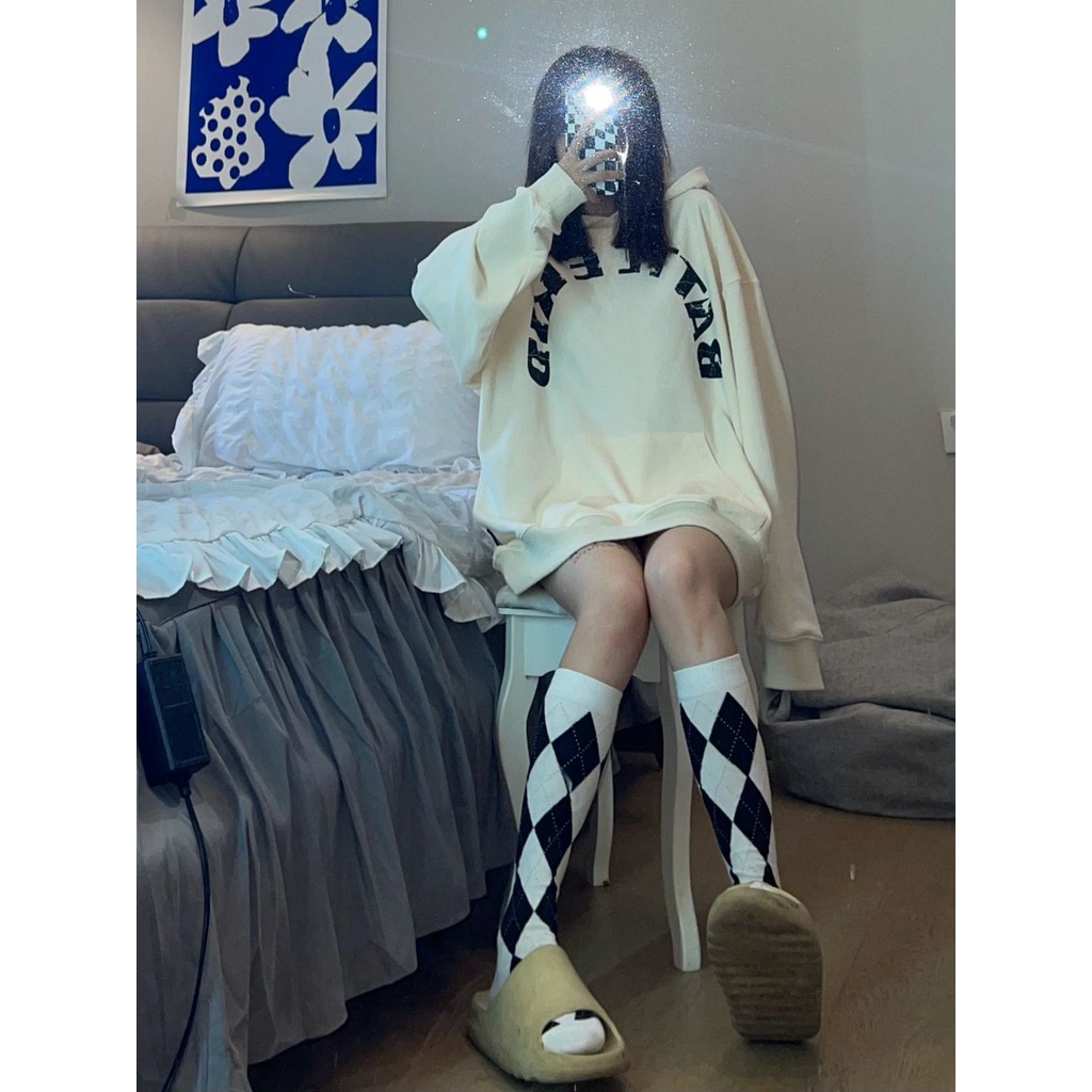 Áo khoác lót lông cừu in họa tiết trái tim phong cách thu đông cho nữ