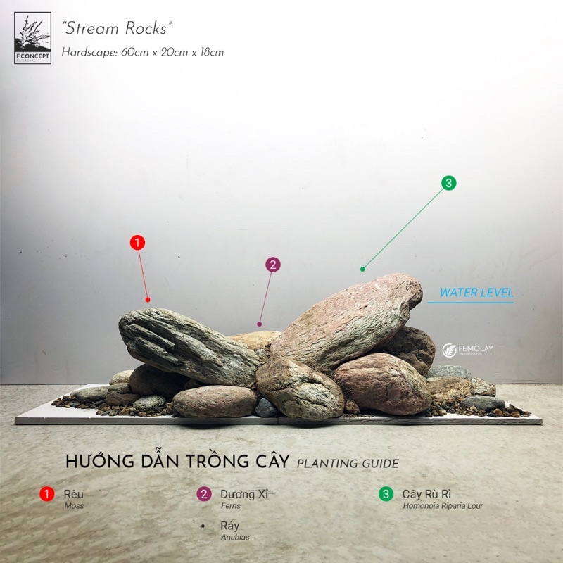 Đá Suối Femolay | Size 20cm - 40cm | Thùng 10kg