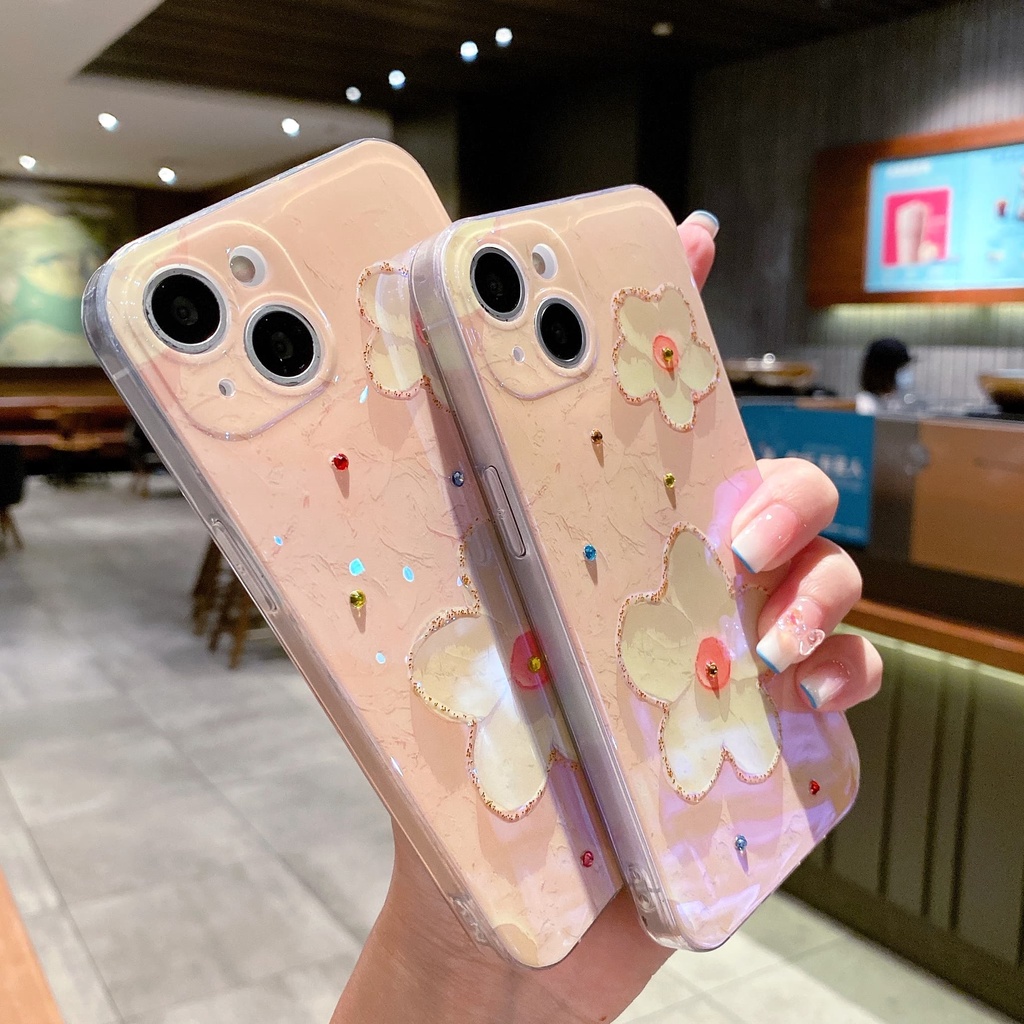 Ốp Lưng Chống Sốc Họa Tiết Hoa Cho iphone 15 / 14 / 13 / 12 / 11 / xs / 8 / 7p