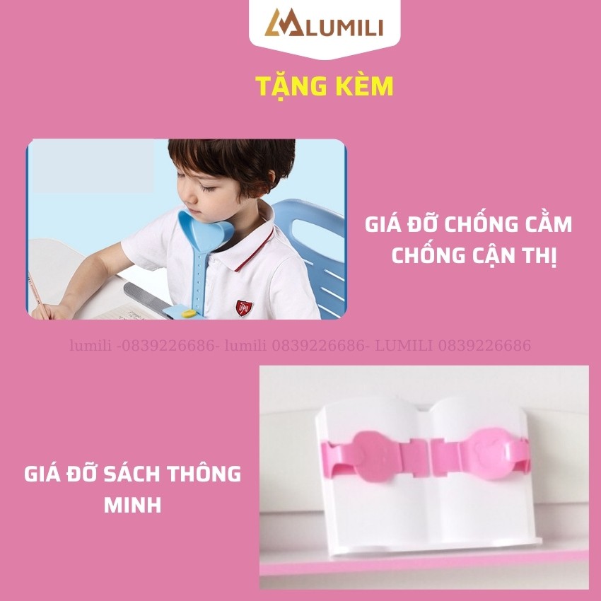 [Mua 1 tặng 3] Bàn học sinh R8 có giá sách chống gù chống cận, bàn học kèm kệ sách cho bé, phù hợp cho học sinh tiểu học