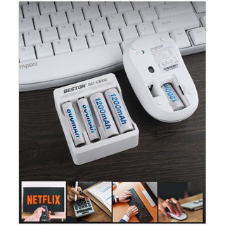 Combo 4 Viên Pin AA/AAA & Sạc BESTON , Dùng Cho Điều Khiển, Micro Không Dây Đồng Hồ, Đồ Chơi