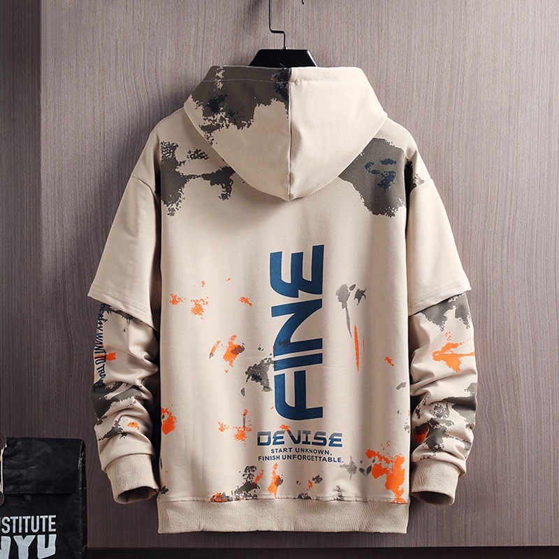 Áo hoodie IELGY tay dài dáng rộng in họa tiết cá tính hợp thời trang cho nam