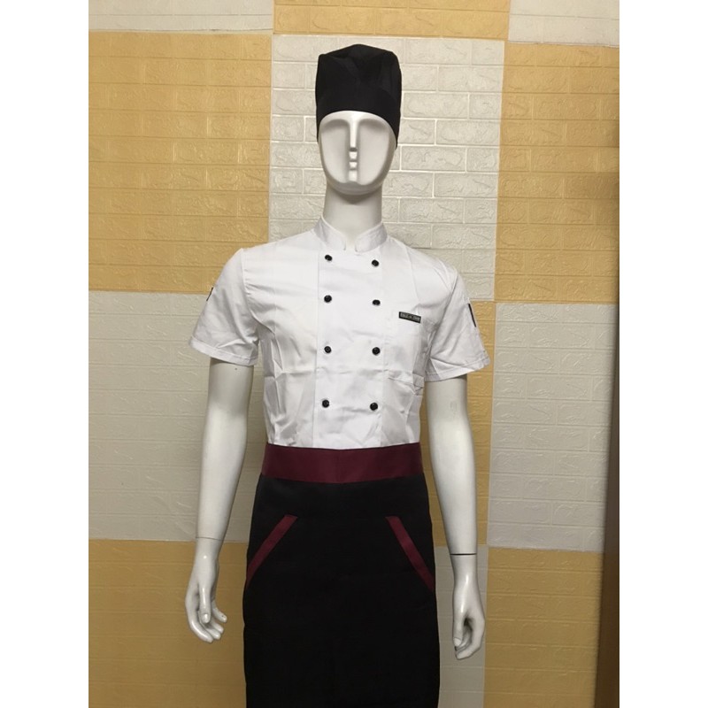 áo đầu bếp ngắn tay sau lưng lót lưới thoáng mát ab04 | BigBuy360 - bigbuy360.vn