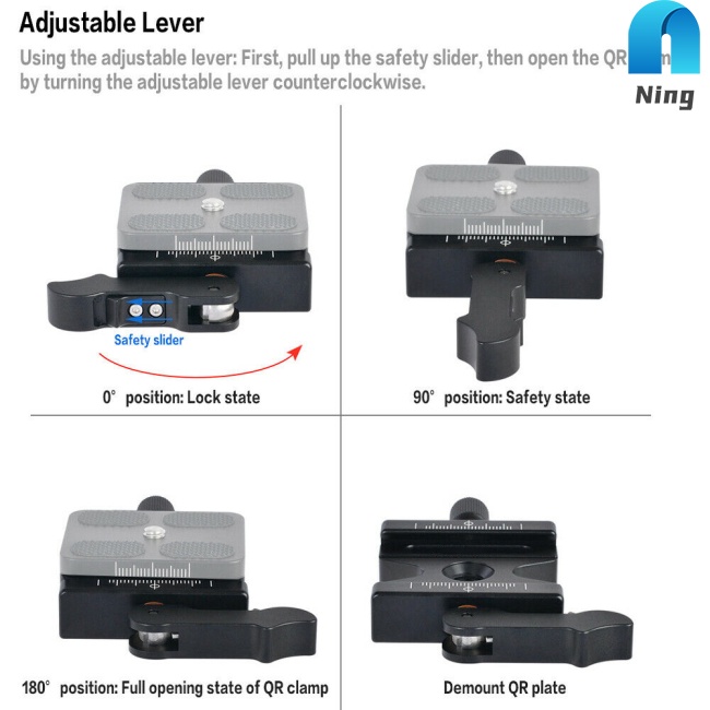 Kẹp Tháo Lắp Nhanh Bằng Hợp Kim Nhôm Ning CL-50LS Cho Tripod Arca Swiss