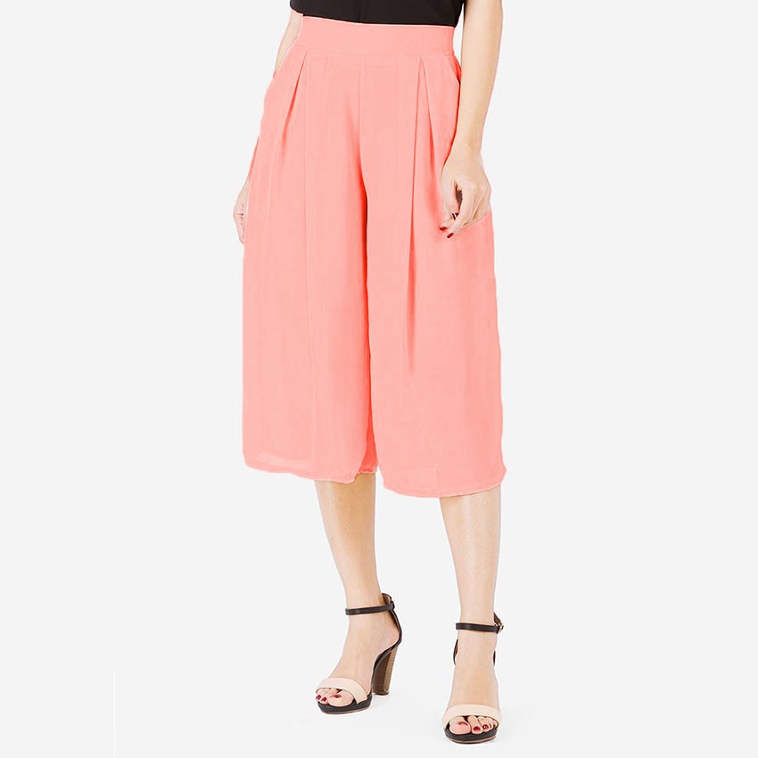 Quần Culottes Nữ Công Sở Lửng Ống Rộng Vải Chiffon Voan WM QUAN 037