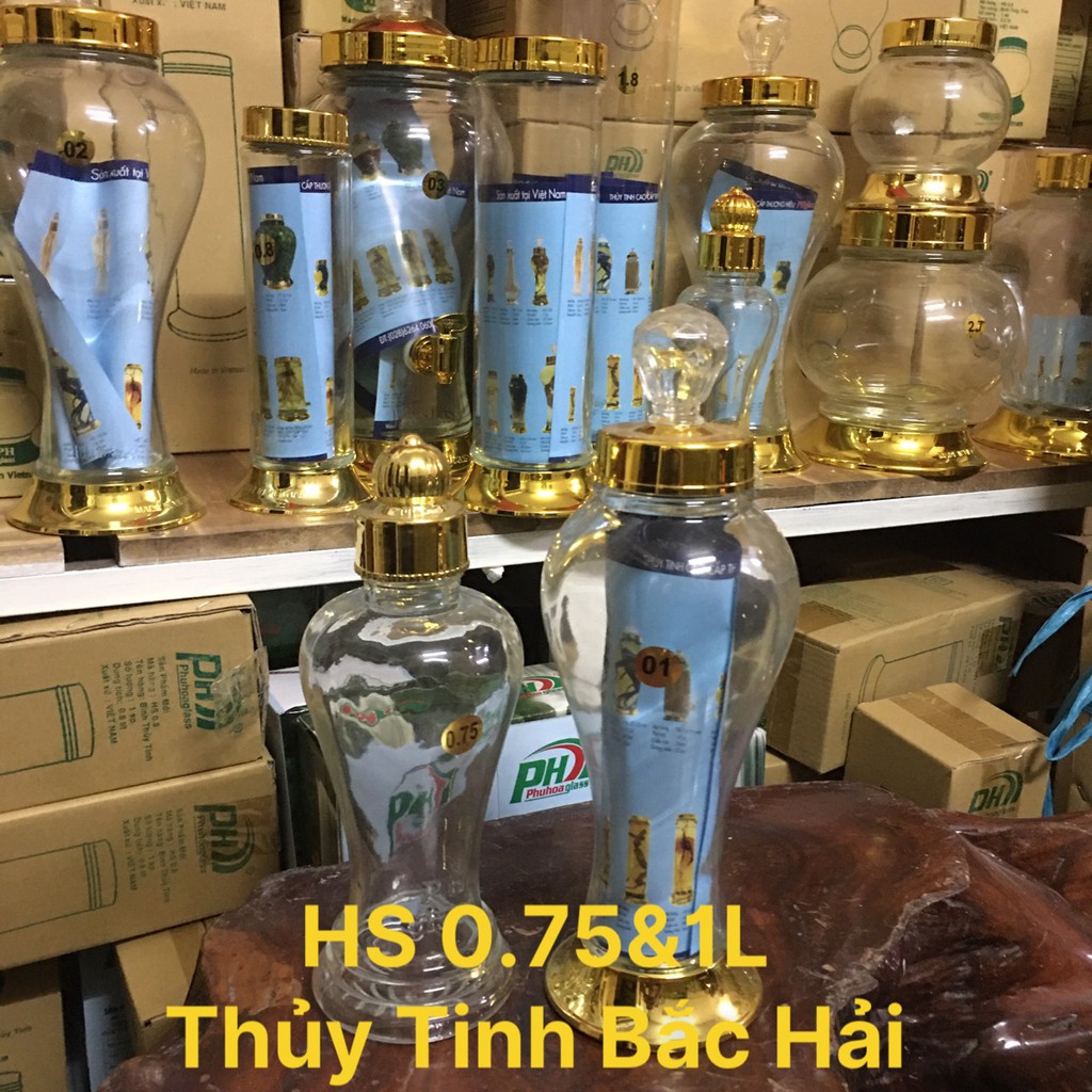 Bình Thủy Tinh Ngâm Rượu Hình Sâm 0.75L Và 1L-Thủy Tinh Bắc Hải