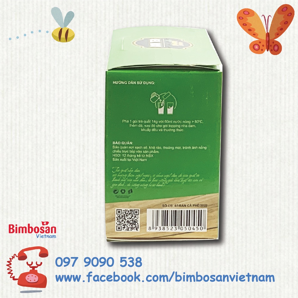 Trà Quất hòa tan kèm thạch Nha Đam Bản Tea hộp 5 set 270g