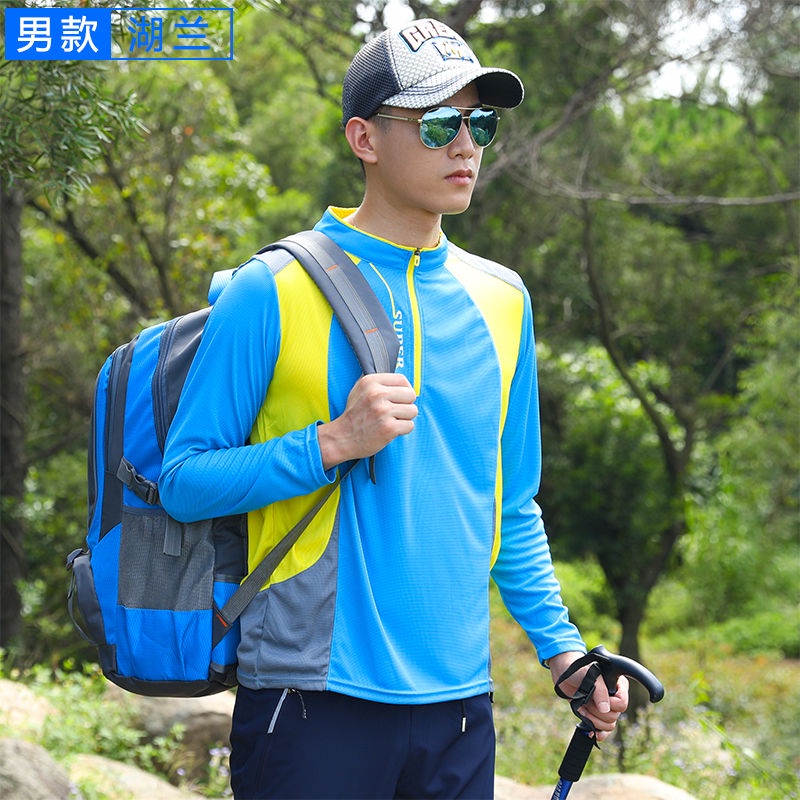 Áo Thun Leo Núi Tay Dài Khô Nhanh Cổ Đứng Thời Trang Cho Nam Và Nữ