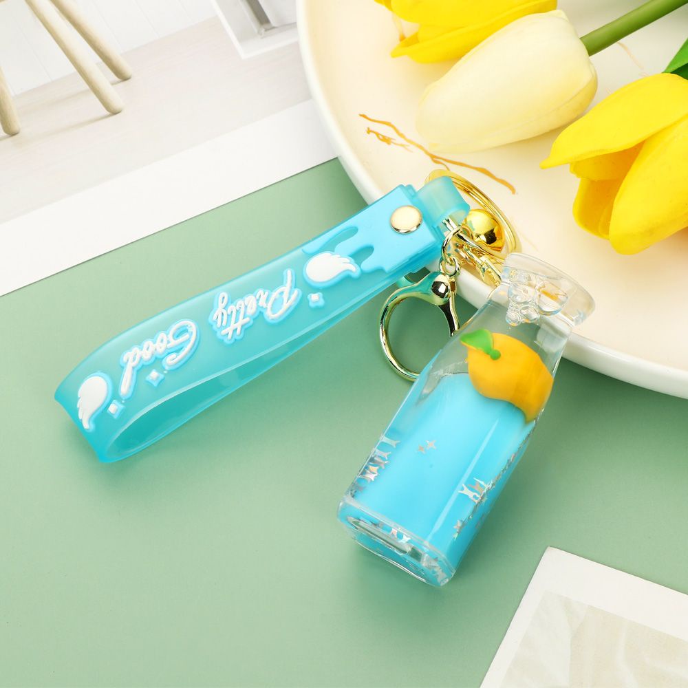 Móc Chìa Khóa Bằng Da Hình Bình Sữa Chua Nhiều Màu Dễ Thương