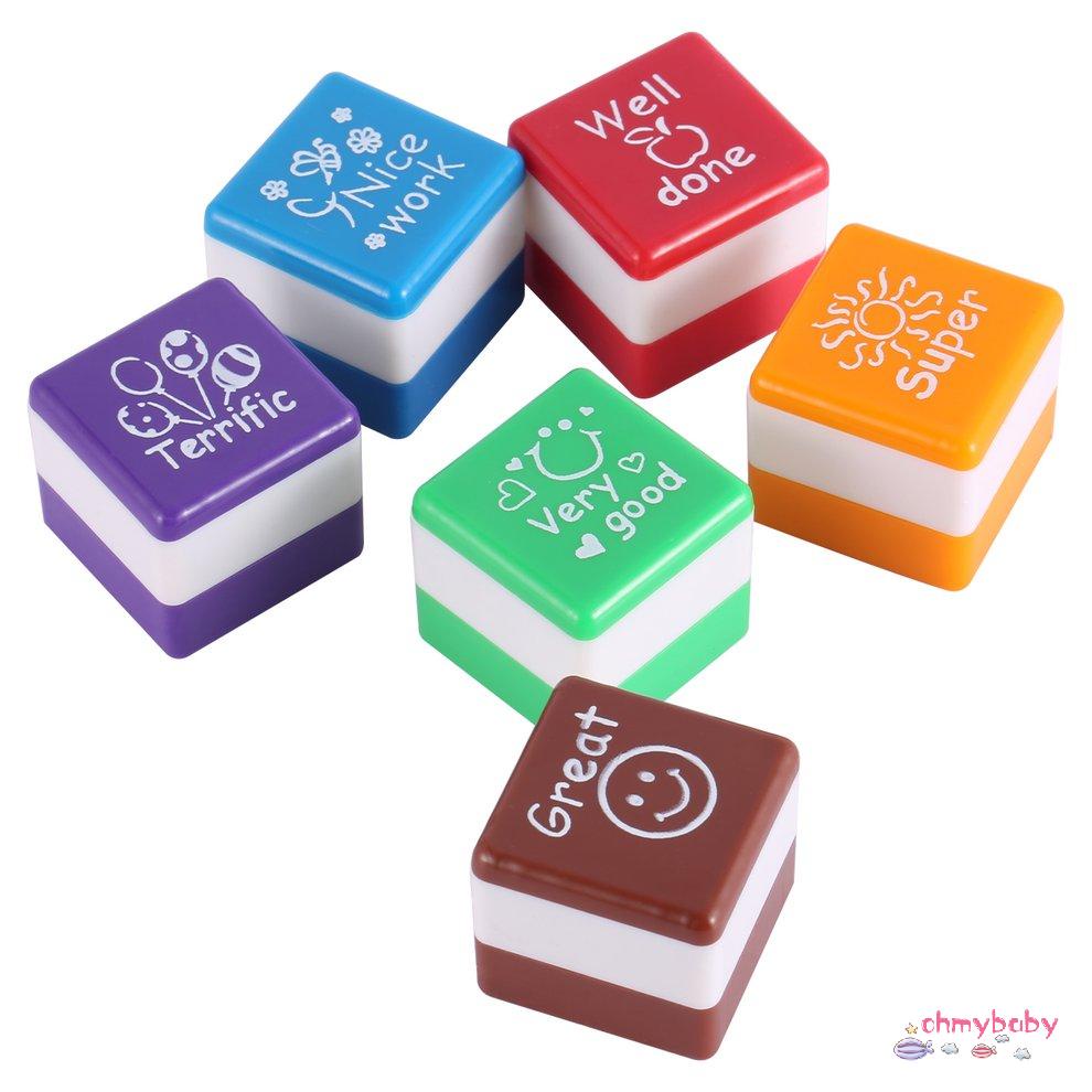 6 Phong cách / BỘ Giáo viên Đóng dấu Inking Khen ngợi Phần thưởng Tem động lực Hình dán động lực [8/8]