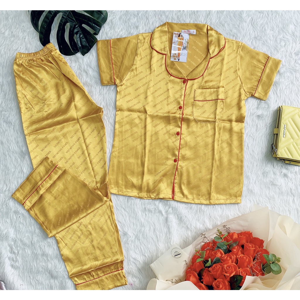 [ SALE SỐC ] Bộ Đồ Pijama Tay Ngắn Quần Dài Lụa Gấm - Thoải Mái Nhẹ Nhàng | BigBuy360 - bigbuy360.vn