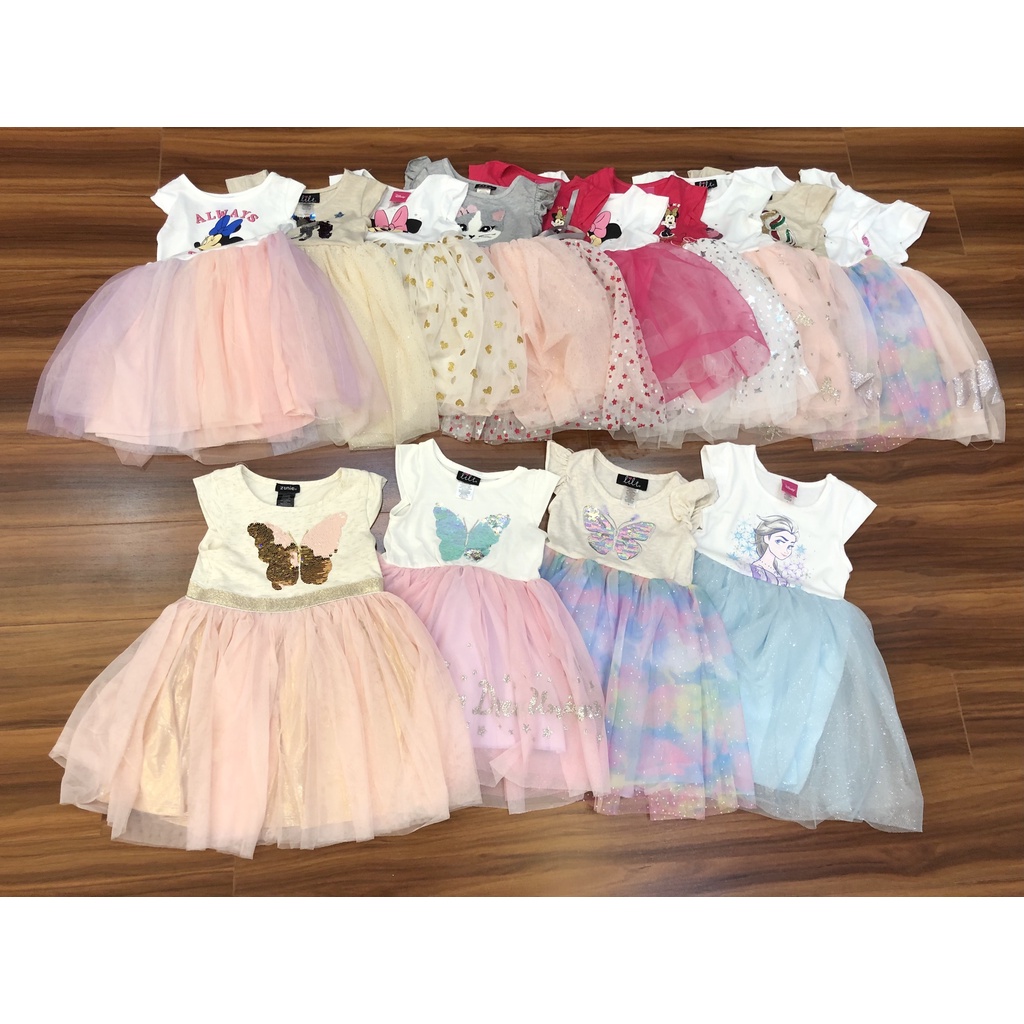 Đầm Thun Phối Ren Xuất Khẩu cho Bé Gái từ 16kg đến 22kg