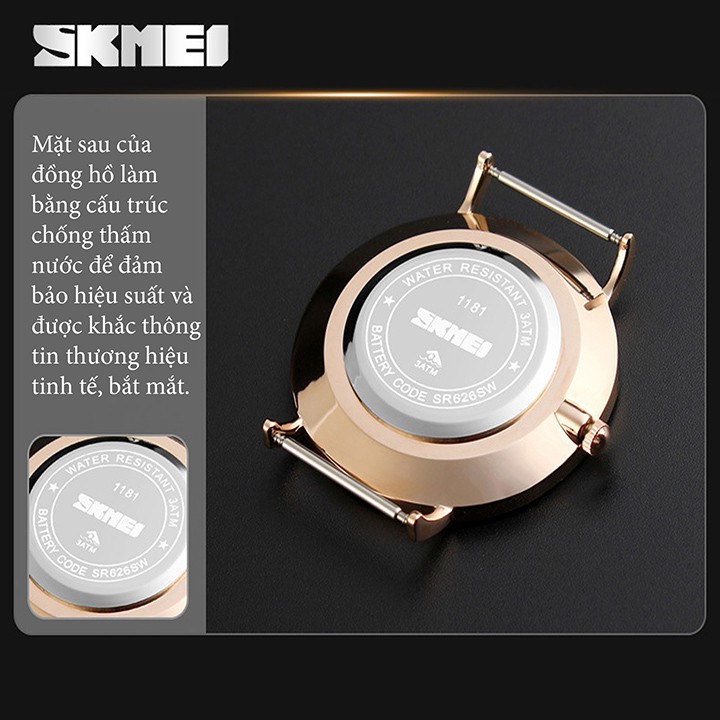 [siêu rẻ] Đồng hồ nam SKMEI 1181 dây da mềm mại, dễ sử dụng
