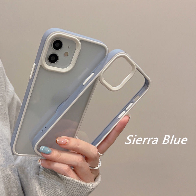 Ốp điện thoại trong suốt đơn giản chống sốc cho iPhone 13 11 12 Pro Max 7 8 Plus X XS MAX XR