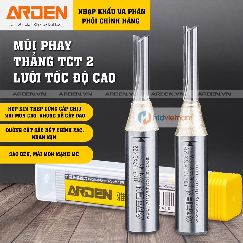 Mũi phay Router CNC Arden dòng AK47-1 Cốt 12.7 mm ( 3 lưỡi cắt gỗ tốc độ cao )