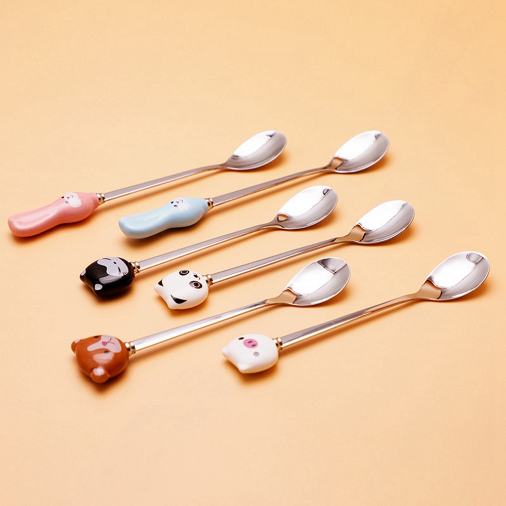 EPOCH Muỗng Cà Phê Cán Dài Tạo Hình Động Vật Dễ Thương