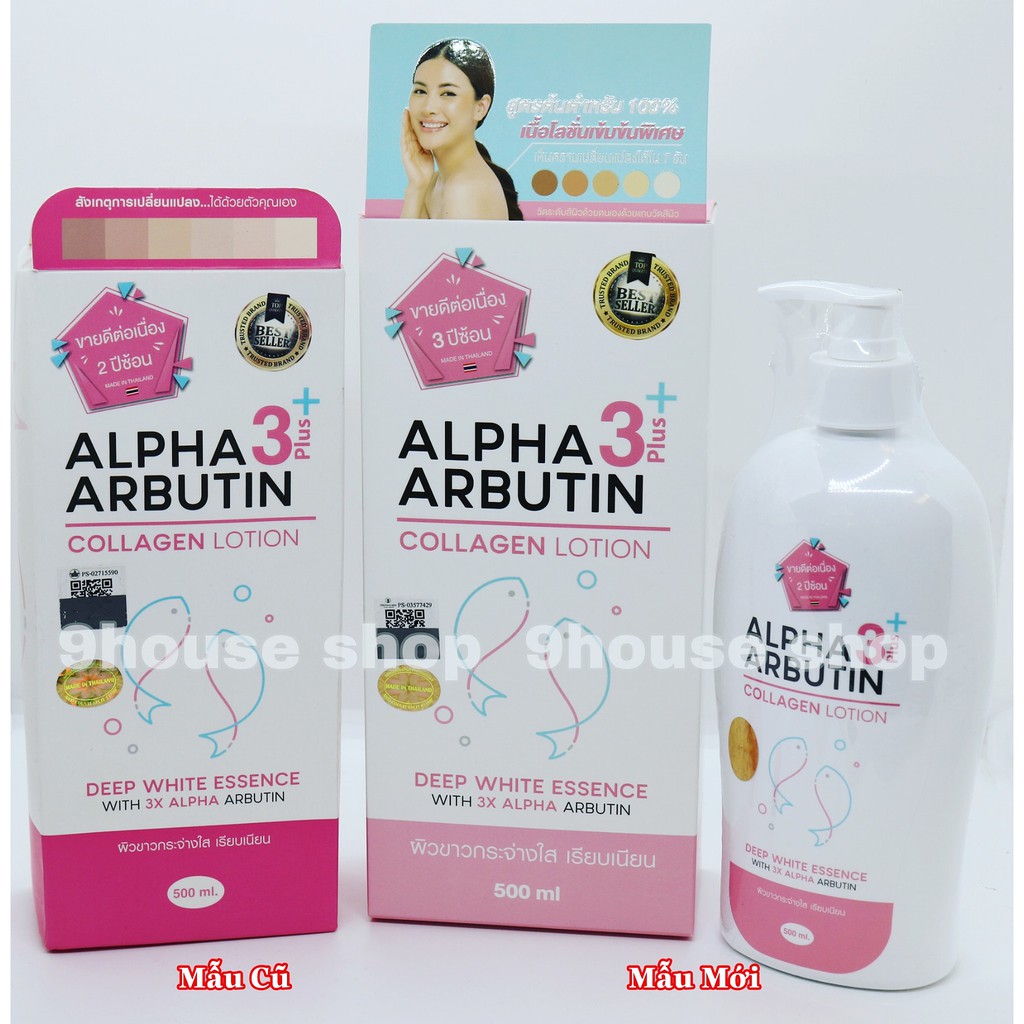 [Mã SKAMPUSHA8 giảm 8% đơn 300K] 01 Chai Sữa dưỡng thể trắng da Collagen Alpha Arbutin 500ml Thái Lan