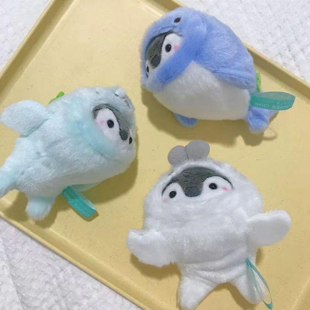 LANFY Móc Khóa Hình Chim Cánh Cụt Nhồi Bông Đáng Yêu Giá Đỡ