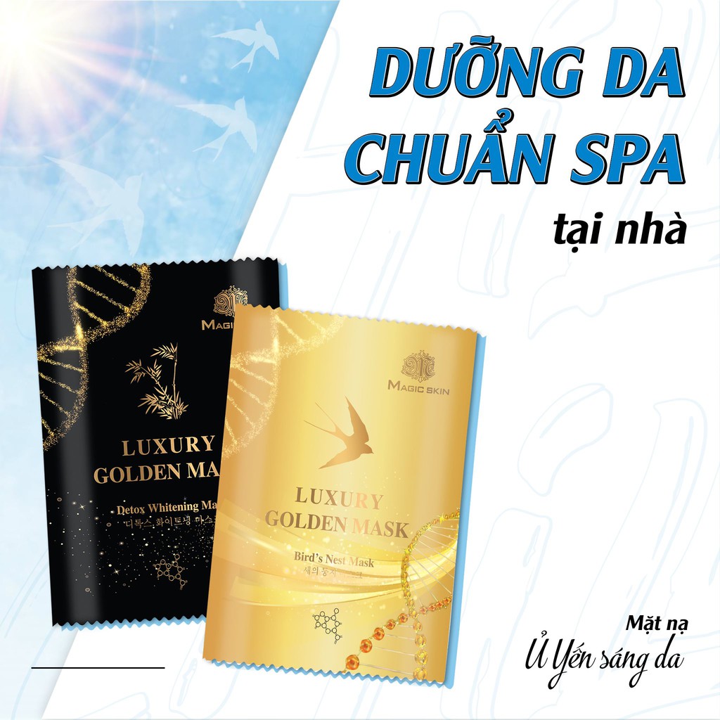 [CHÍNH HÃNG] Gói Lẻ 13g Mặt Nạ Thải Độc Hút Chì Cấy Trắng LUXURY GOLDEN MASK MAGIC SKIN