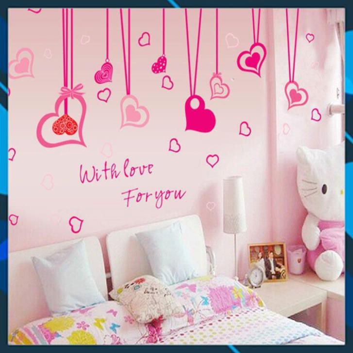 Decal dán tường Dây leo hồng - PVC vinyl - DB063